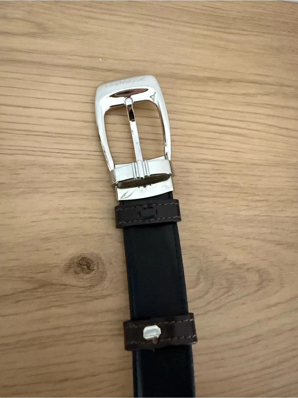Montblanc Men's Leather Reversible Two-Tone Belt Black/Espresso Brown 30mm